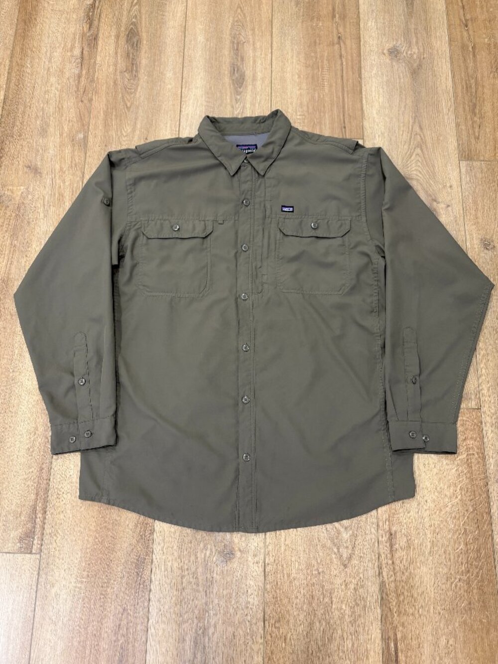 🌟 PATAGONIA 🌟 MEN'S BUTTON FRONT LONG SLEEVE SHIRT OLIVE GREEN SZ L